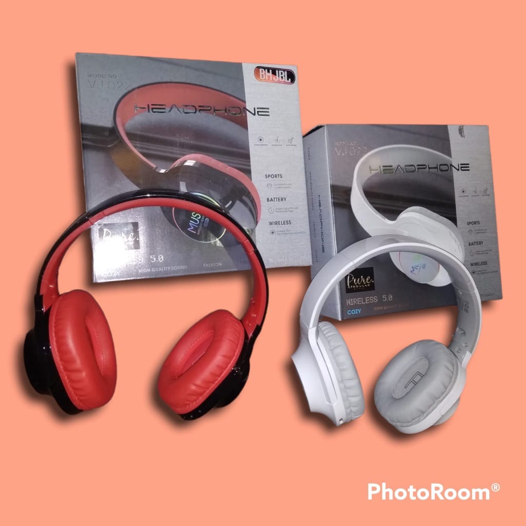 HEADPHONE/HEADSET BANDO BLUETOOTH VJ 022 KUALITAS BAGUS