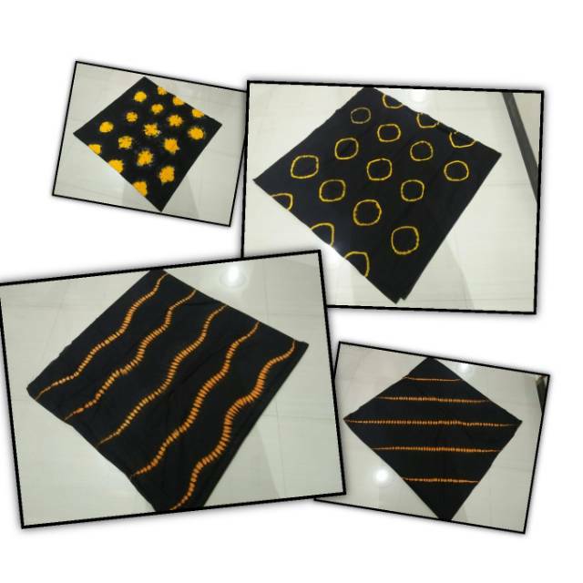 Kain shibori ARRA hitam-oren hitam-kuning