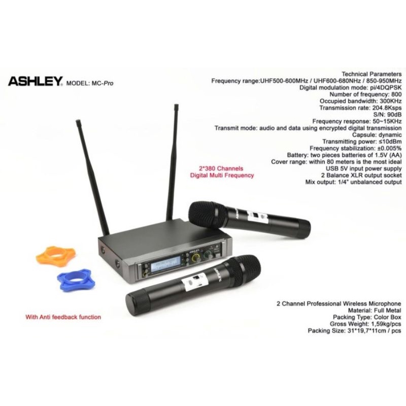 Mic Wireless Ashley MC Pro Original Mikrofon