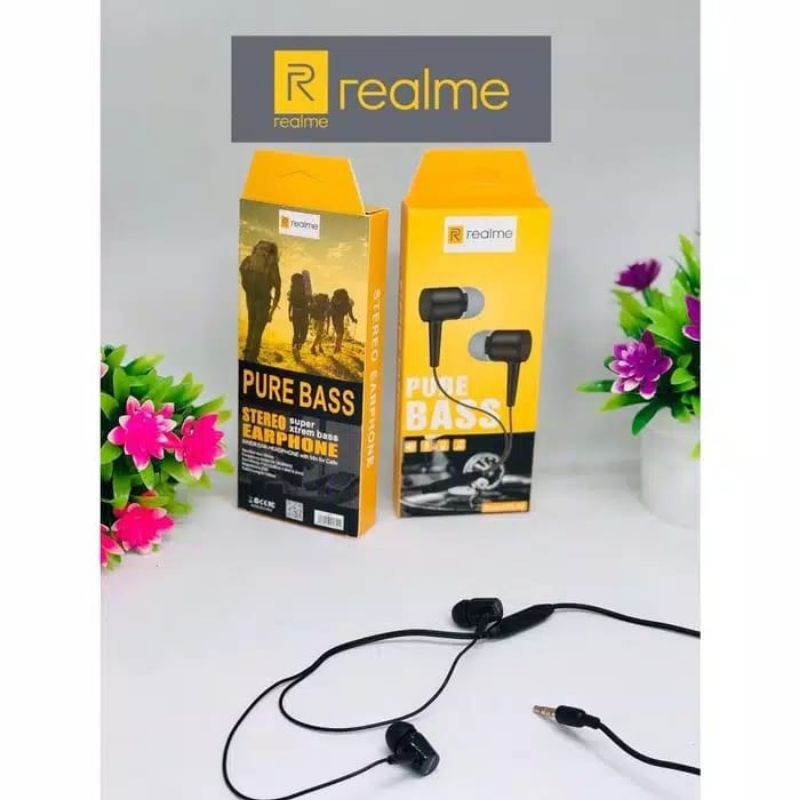 Headset Realme 03 Earphone Handsfree Realme RE03 PURE BASS