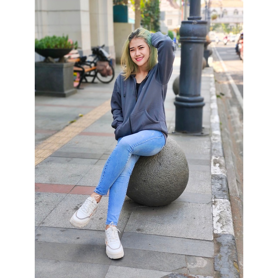 Sweater Wanita Zipper Hoodie Original Kachios A01 Model Terbaru