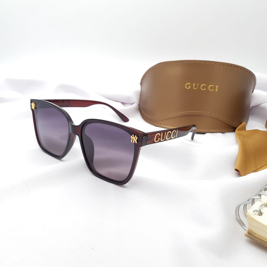 Kacamata wanita gaya Guccii 538 lensa hitam polarized