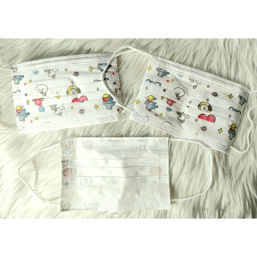 Masker Anak Motif K-Pop 3ply Isi 50PCS Import Real Pict FRVR