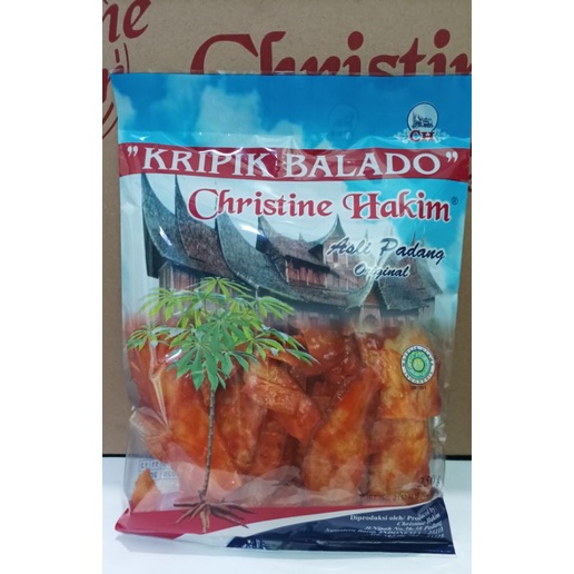 

Cemilan Snack Keripik Singkong Christine Hakim 250g Balado Oleh-Oleh Padang Minang Kuliner Pedas