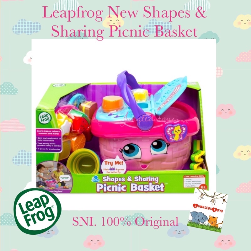 Mainan Anak Leapfrog Shapes And Sharing Picnic Basket Sorting Original Baby Toys Leap Frog