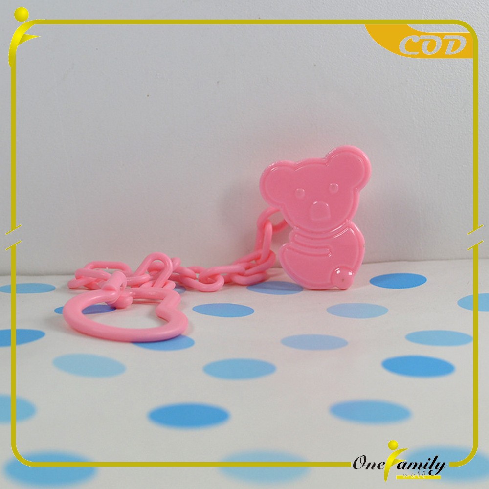 ONE-C43 Tali Gantungan Empeng Baby / Klip Rantai Penjepit Dot Bayi / Teether Clipper Pacifier Holder-TALI EMPENG PINK