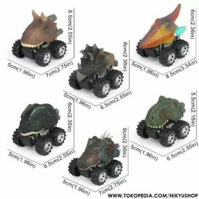 Mainan Mobil Dinosaurus Cars 6pcs Kado Paket Mobil Dino Toys Car Pull Back Hadiah Ultah