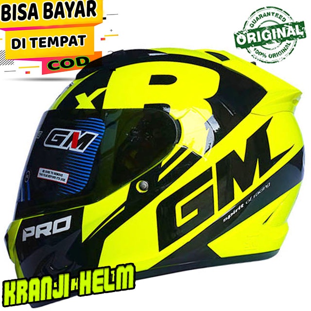 Helm / Helm fullface / Helm gm race pro zr 650 yellow fluo termurah