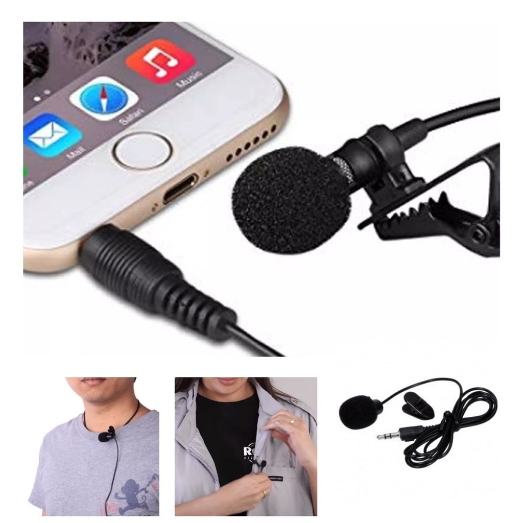 Kabel Audio Microphone With Clip 3.5mm Smartphone HP Laptop PC  111108