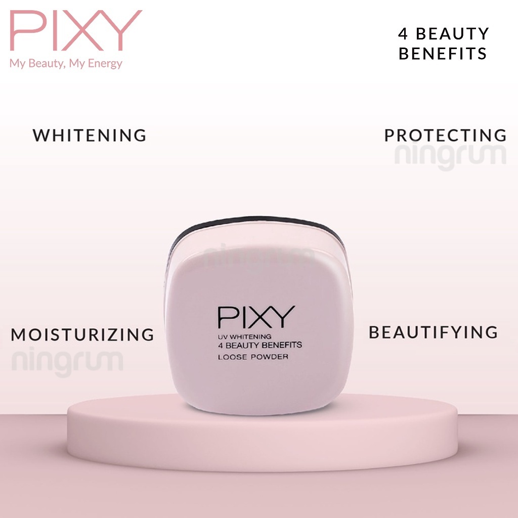 Ningrum - Pixy UV Whitening 4 Beauty Benefit Loose Powder | Bedak Tabur Make Up Makeup | Kosmetik Kecantikan Wajah Pixy - 8005