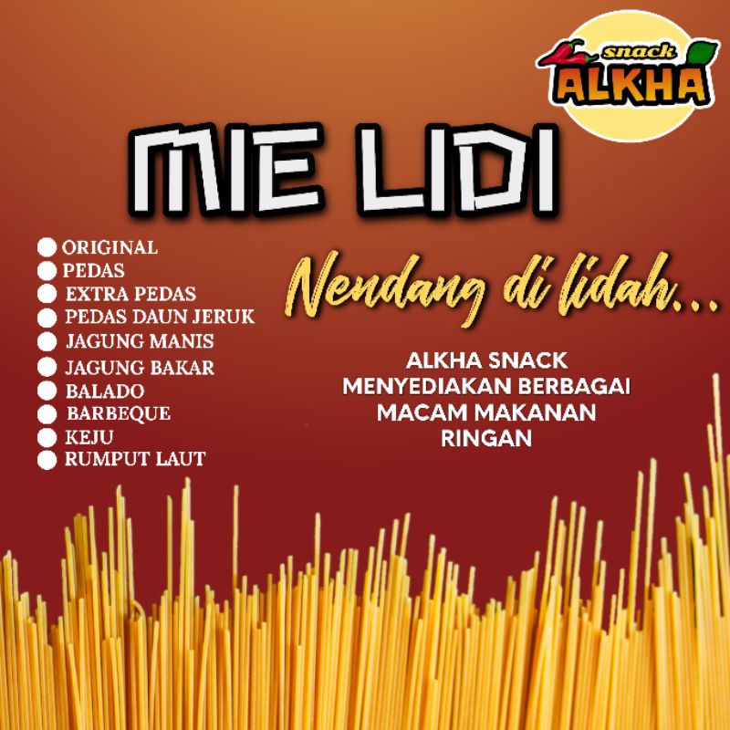 

Mie lidi Rasa daun jeruk kemasan toples 300gr. By : Snack ALKHA