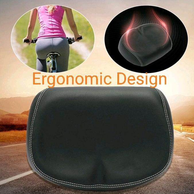 Jok Sepeda Lebar Nyaman Sadel Sepeda Kulit Tanpa Hidung Fixie Seli MTB