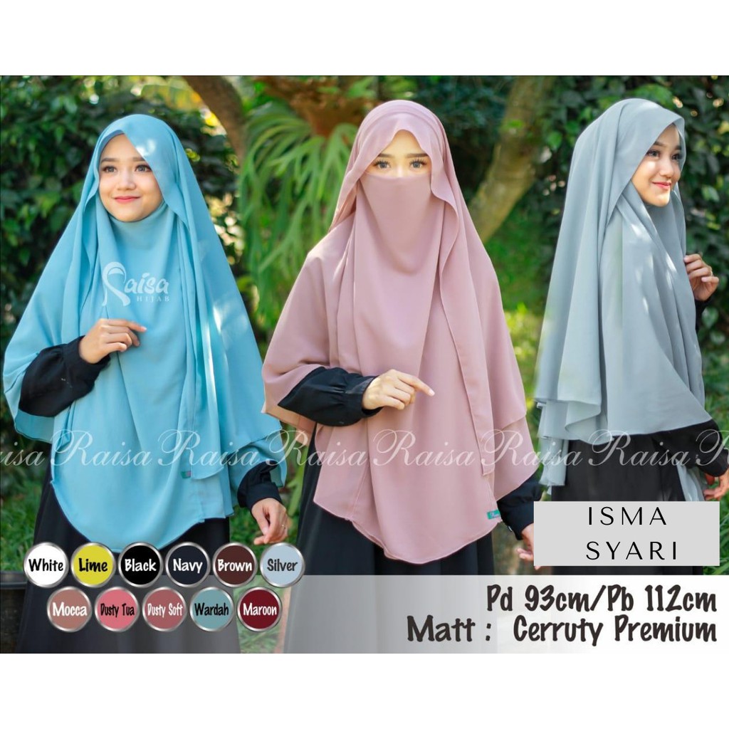 Ayafashions - Khimar Purdah Hijab Niqab Isma  By Raisa French Khimar Syari Cadar Ceruti Premium