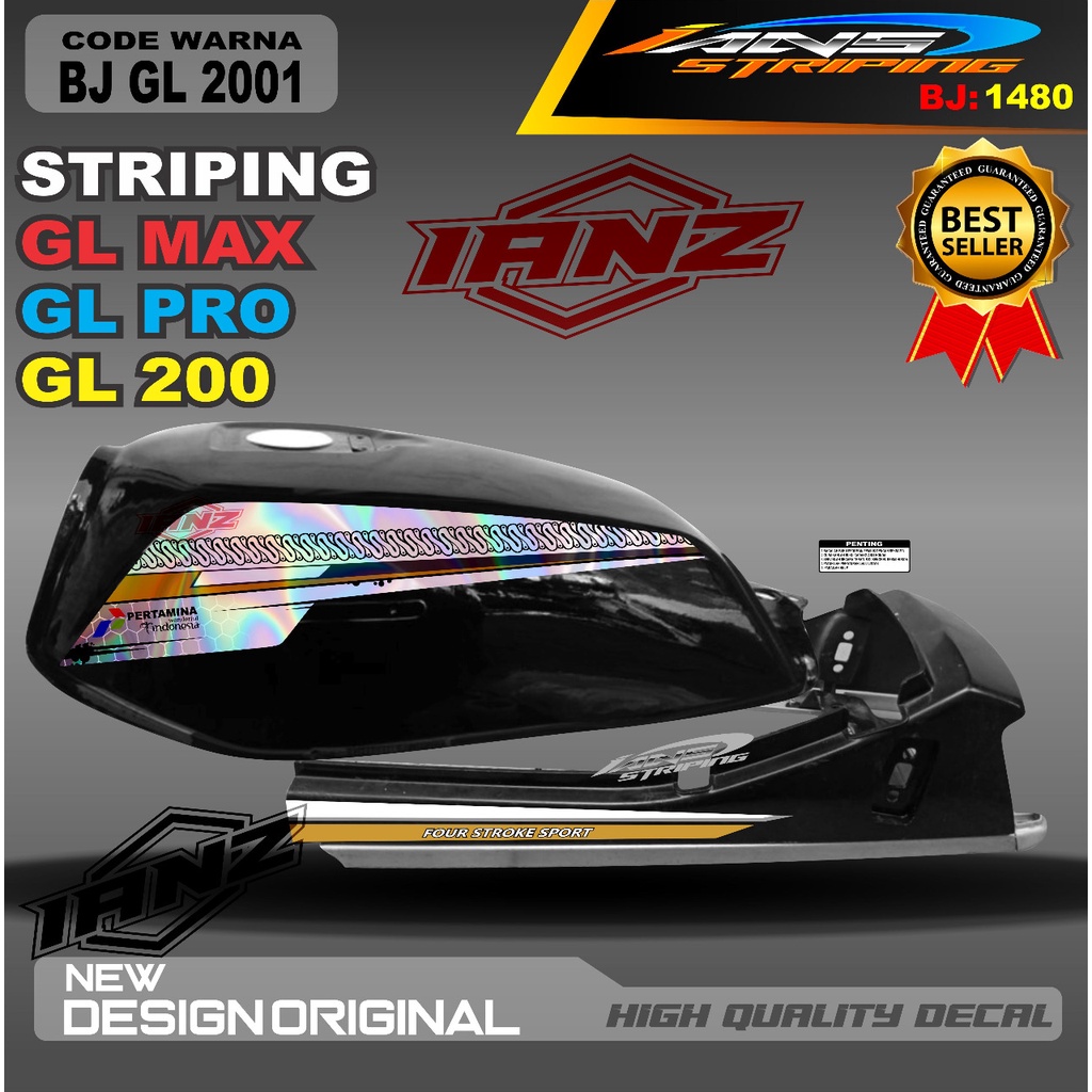 STIKER STRIPING GL MAX GL PRO GL 100 VARIASI HOLOGRAM /  STIKER GL MAX VARIASI HOLOGRAM / STIKER HOLOGRAM / STIKER MOTOR