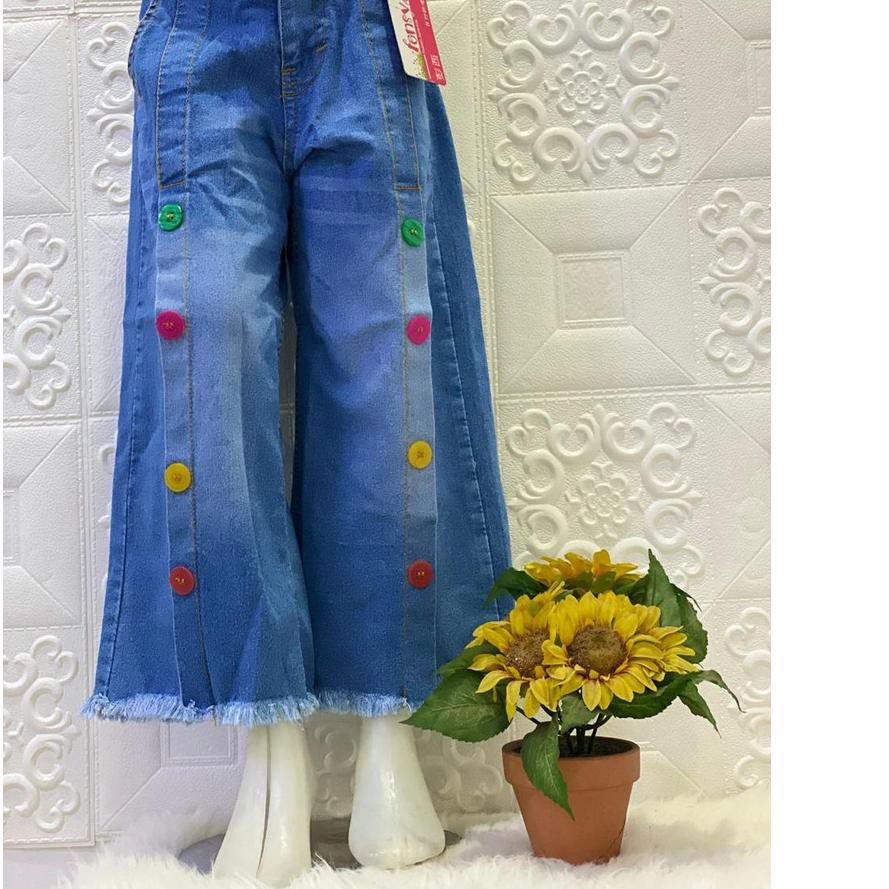 The Best TERBARU Celana Kulot Panjang Rawis Anak Perempuan Bahan Jeans Levis 1-10 Tahun Promo Termur