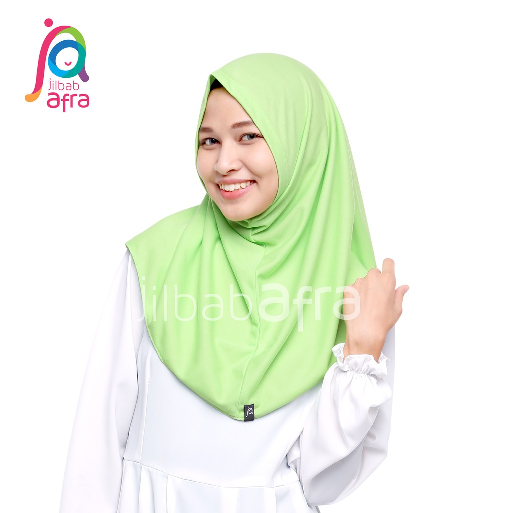 Jilbab Instan Kaos SYIFA Hijau Muda, Bergo Kaos Hijau Muda Murah