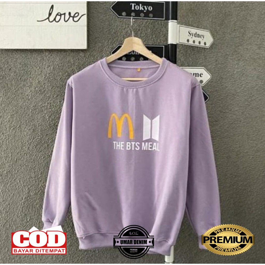 Hoodie Sweater Oblong Lilac Korean Style Bahan Flacee