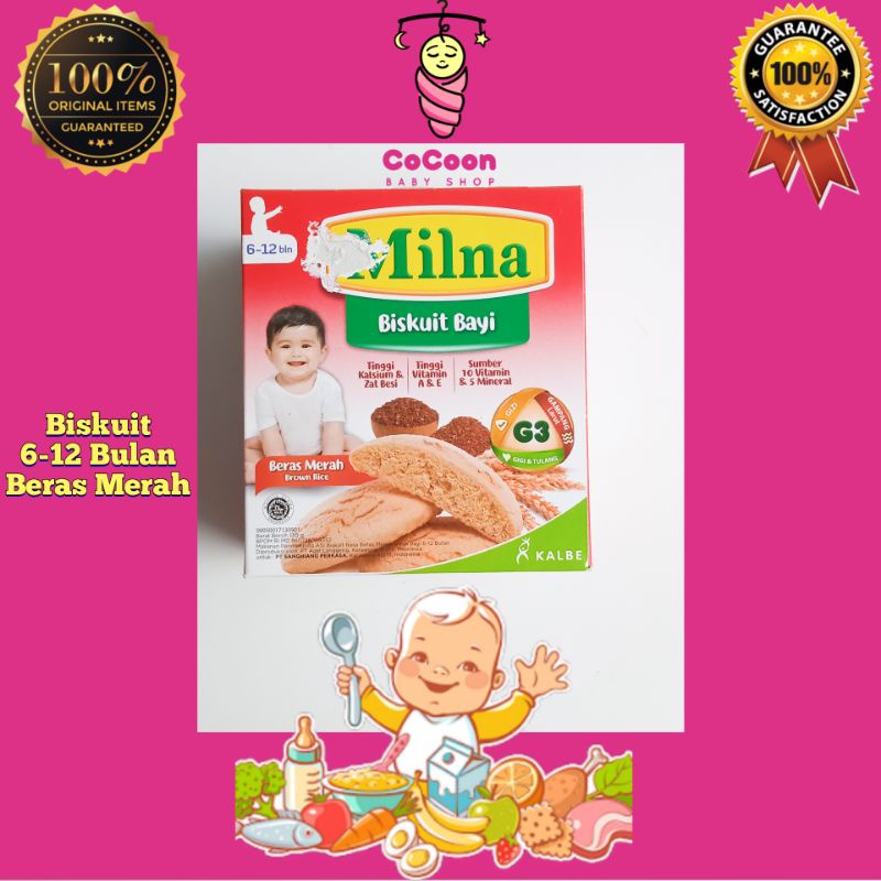 Biskuit Bayi Milna Beras Merah 130g Snack Bayi / Makanan Bayi / Camilan Bayi