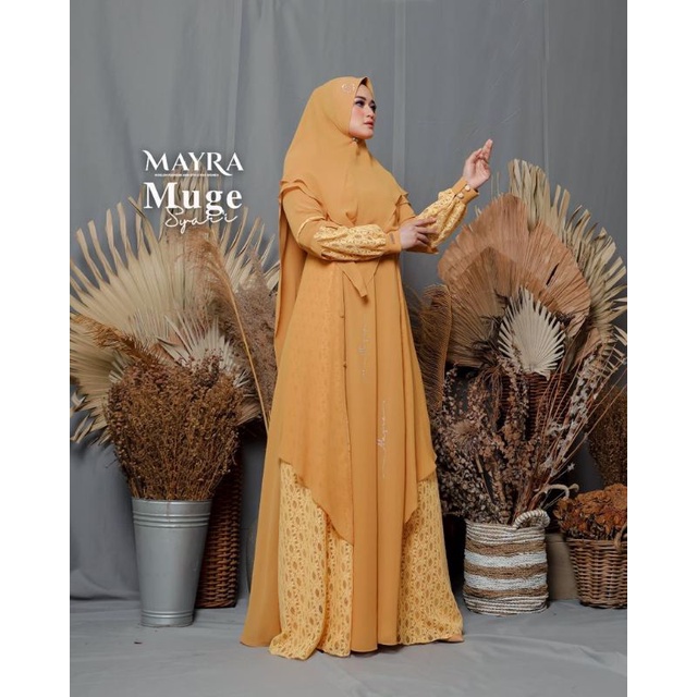 DMC | Muge Syar'i Volt 6 By Mayra GAMIS / ABAYA SET KHIMAR CERUTY BABYDOLL ARMANY