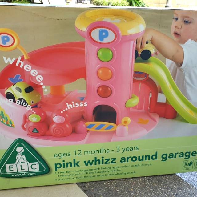 Preloved ELC pink whizz cars garage