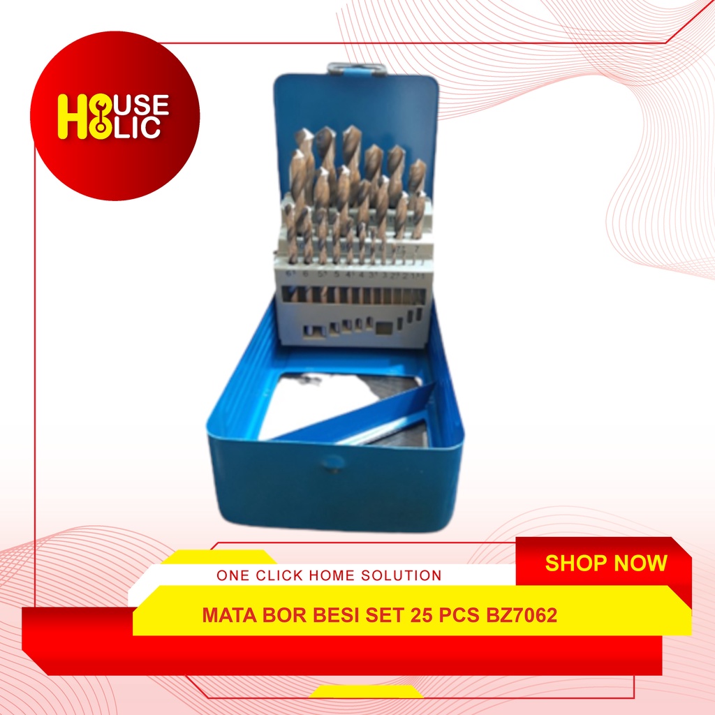 Mata Bor Besi Set 25 Pcs BZ-7062 / Drill Bit HSS Set BZ7062