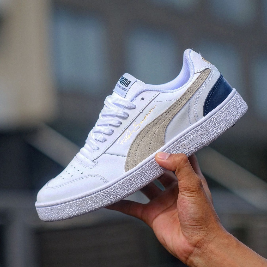 PUMA RALPH SAMPSON LEATHER LOW WHITE GREY NAVY