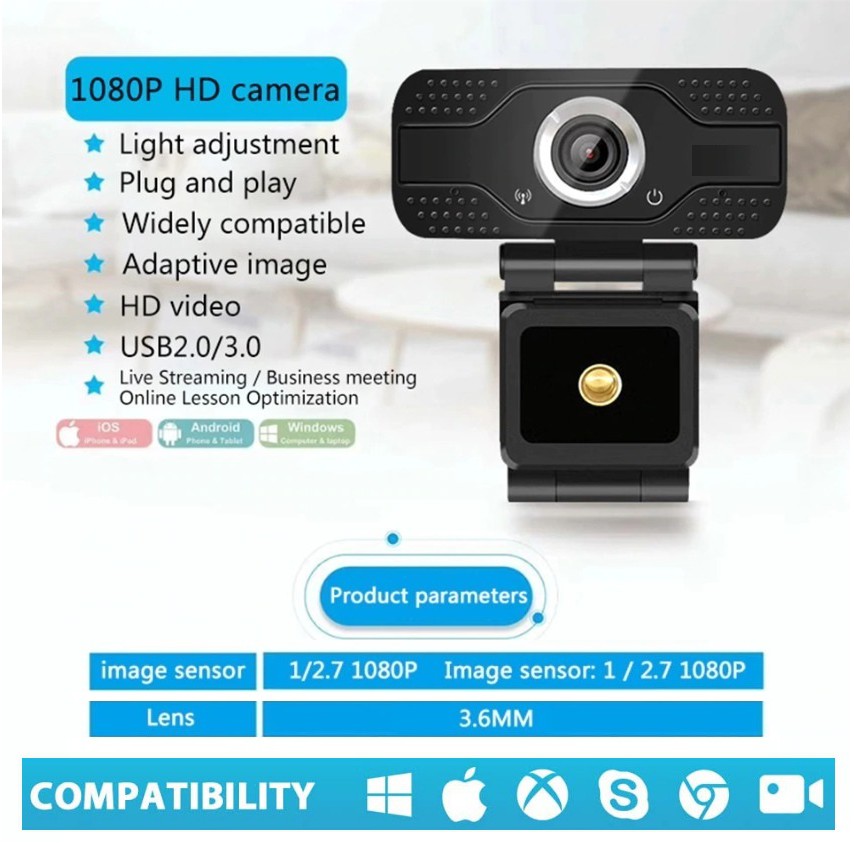 USB WEBCAM WEB PC CAMERA ZOOM MEETING GOOGLE MEET HD 1080P W 920 + MIC