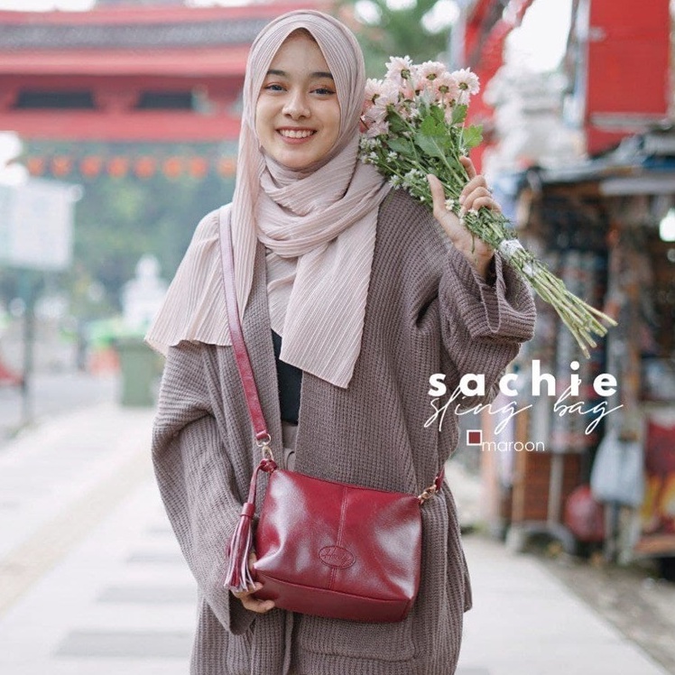 Hody Sachie Sling Bag Quality Premium - Tas Selempang Wanita Waterproof - Tas Kulit