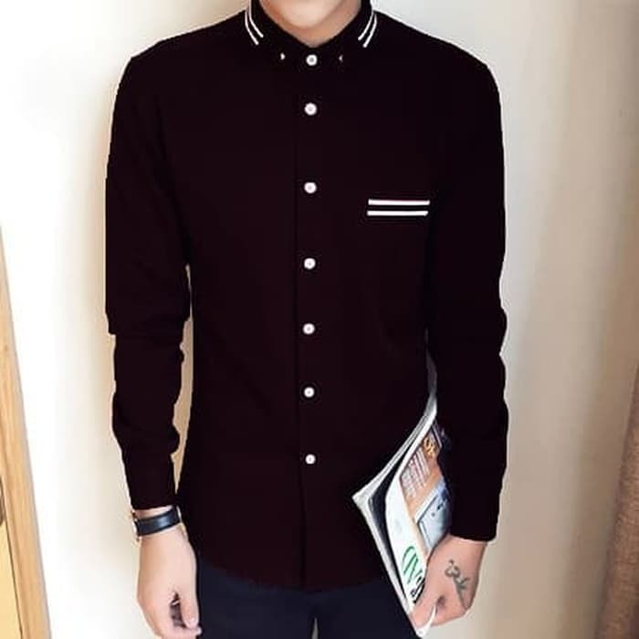 KEMEJA PRIA MOTIF KENZOO JEPANG SLIM FIT