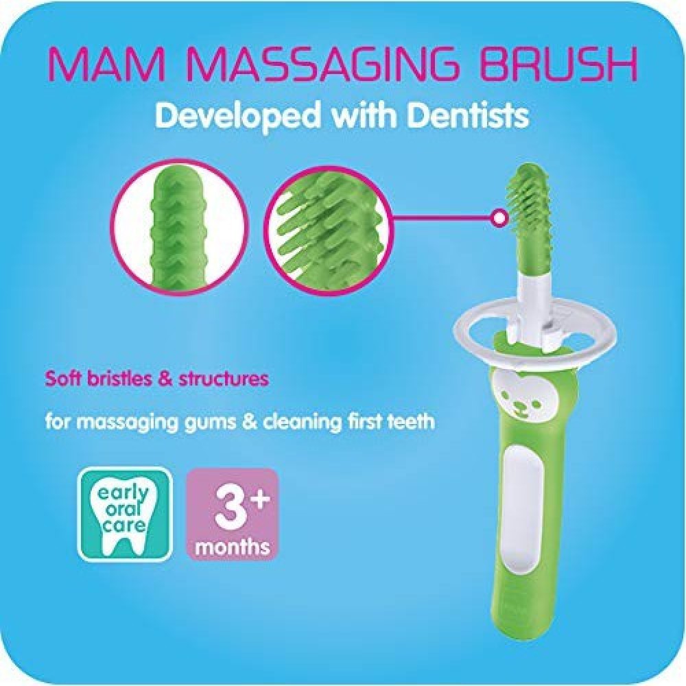MAM Massaging Baby Tooth and Gum Brush Sikat Gigi Bayi 3m+