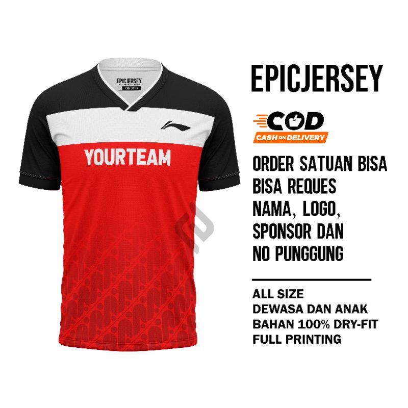 Jersey badminton batik custom satuan fullprinting baju olahraga jersey bulutangkis custom satuan ful