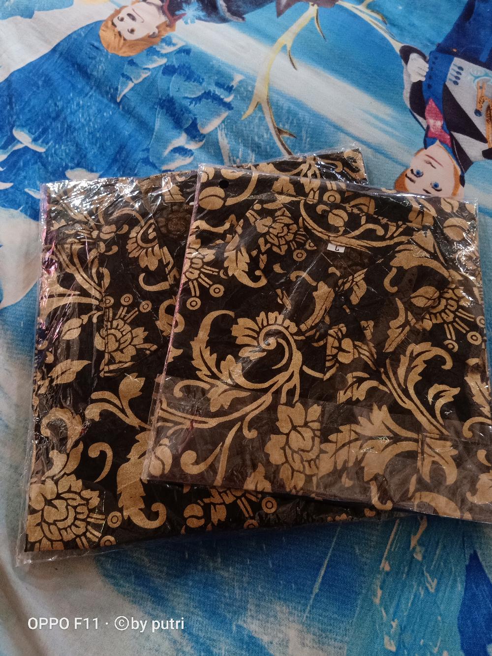 Batik Gamis Murah Hitam Kembang Baju Atasan Wanita Seragam Pekalongan Alkhalis