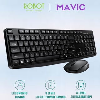 GARANSI 1 TAHUN SET KEYBOARD MOUSE WIRELESS ROBOT KM3100 PORTABEL