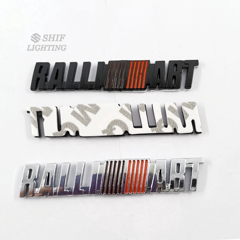 2pcs Stiker Emblem Logo RALLIART Bahan Metal Untuk Dekorasi Mobil Mitsubishi