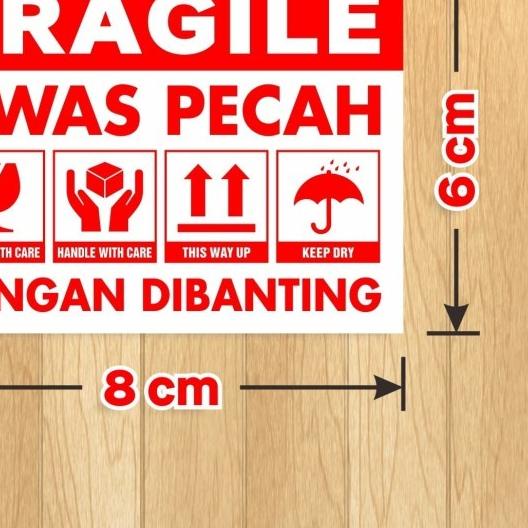 

⅍ Sticker Fragile Awas Pecah 6 x 8 cm Jangan Dibanting (1 roll/ 300 pcs) ✳