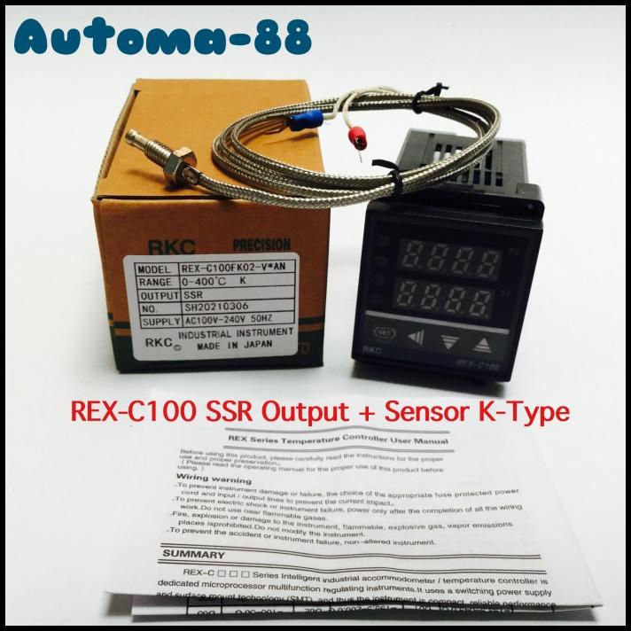 Paket Rkc Rex C100 Japan Rex-C100Fk02-V*An Out Ssr Sensor Thermocouple