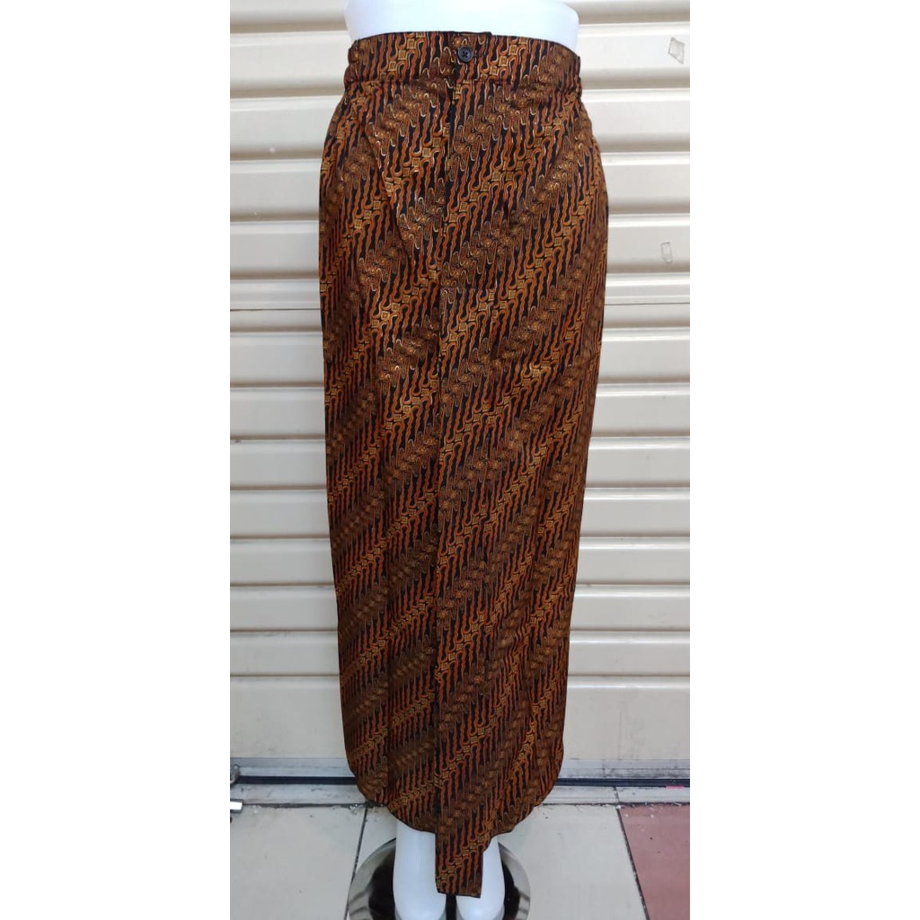 Rok plisket semi sutra motif batik bawahan kebaya baru