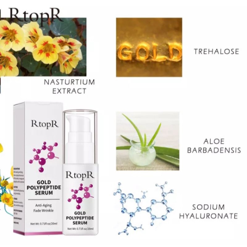 RtopR SERUM GOLD POLYPEPTIDE | SERUM EMAS  ANTI-AGING FADE WRINKLE WHITENING |