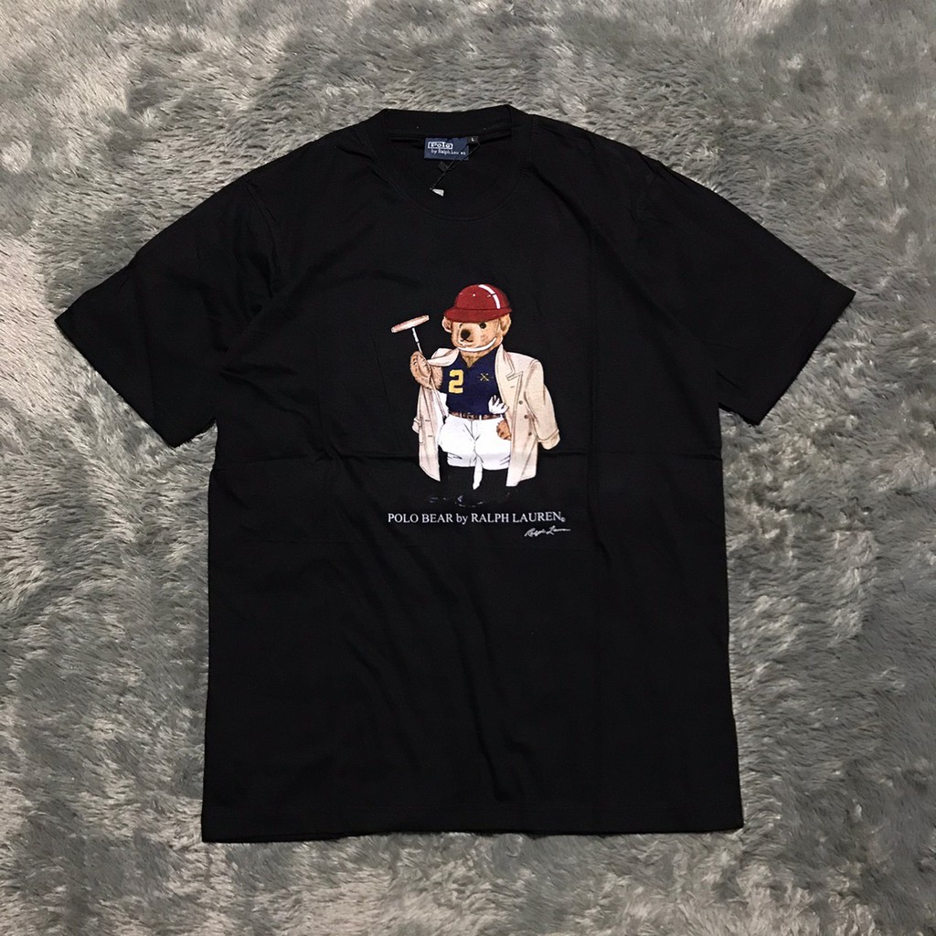 KAOS TSHIRT POLO BEAR RALPH LAUREN POLO HORSE BLACK AUTHENTIC ORIGINAL