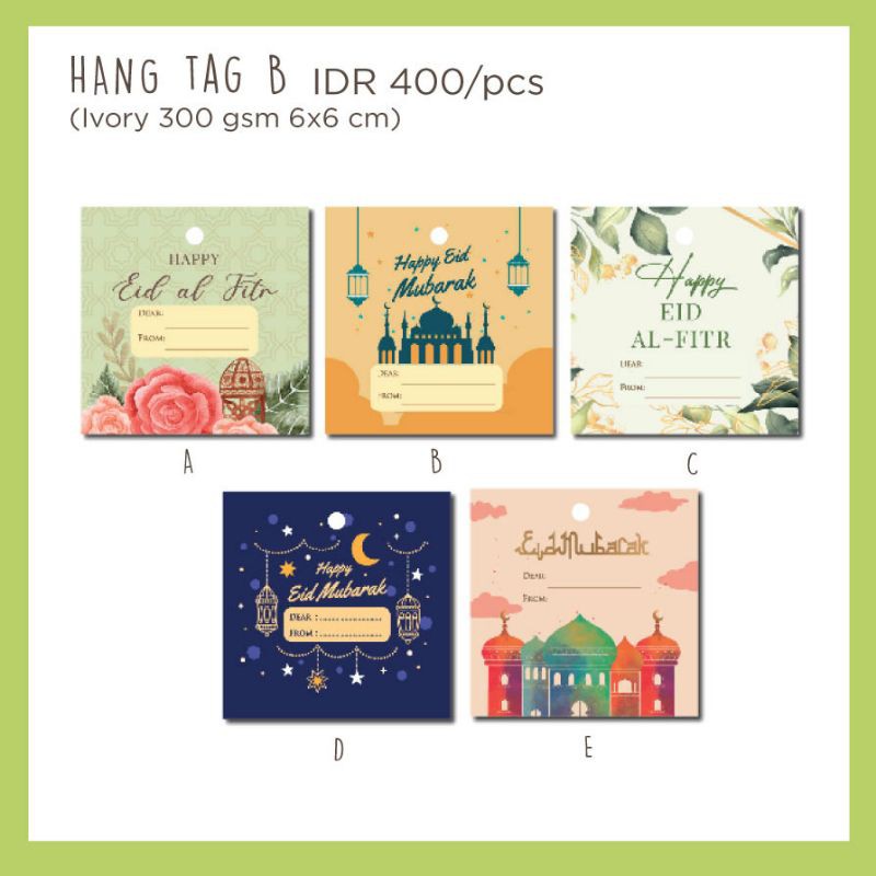 

Label tag lebaran bentuk kotak harga murah dan design unik tidak pasaran