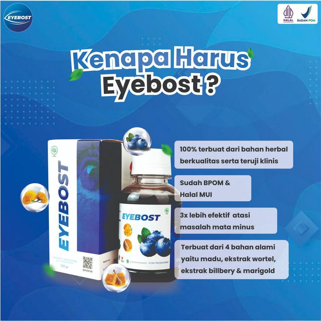 Eyebost Original Multivitamin Madu Ampuh Atasi Masalah Mata Kurangi Mata Minus Mines Gatal Perih Kering Cegah Katarak Tajamkan Penglihatan IsI 200ml