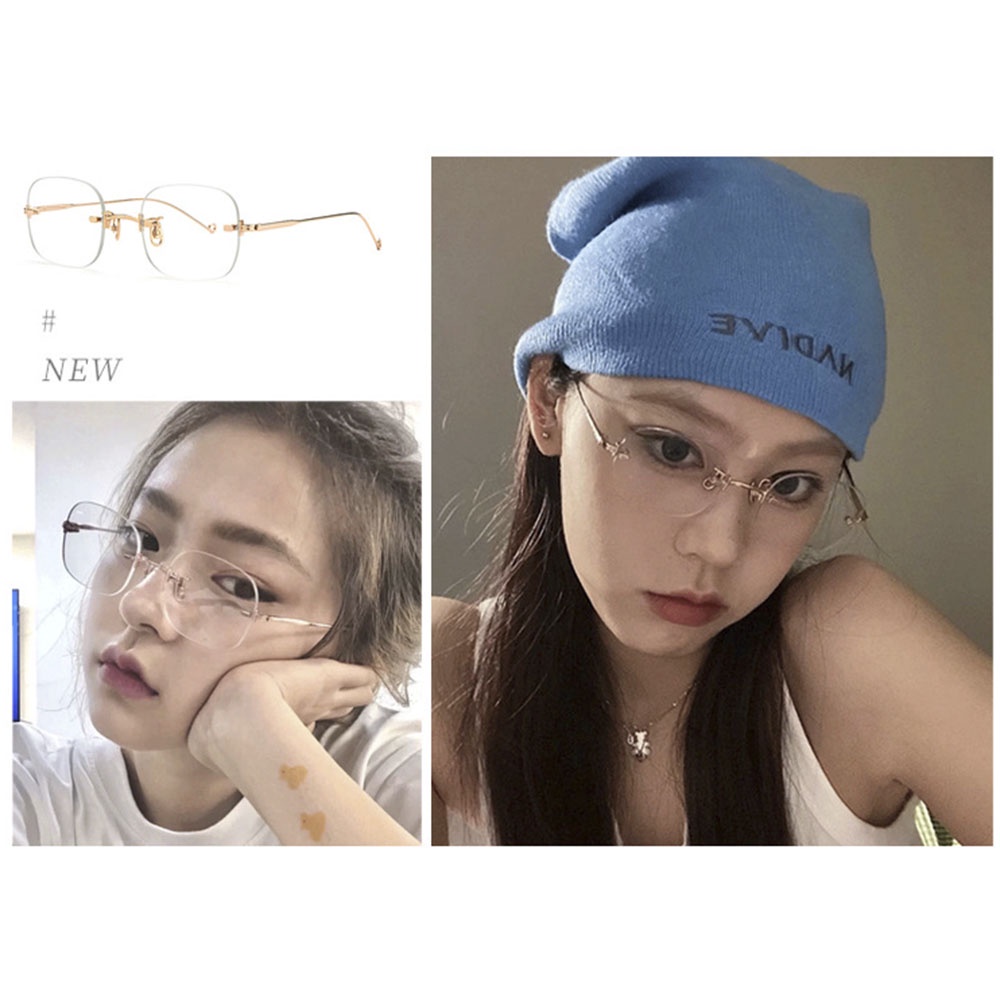 【COD Tangding】Rimless Glasses Frame Korea Fashion Girl Cool Frames Eyewear Glasses