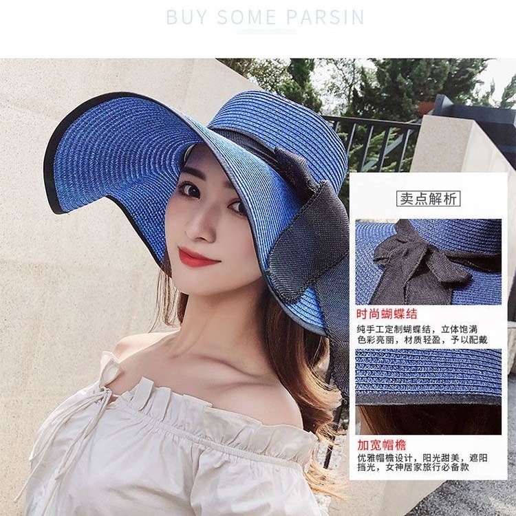 Topi Pantai Wanita Fashion bahan premium mode korea elegan ANTI UV original import