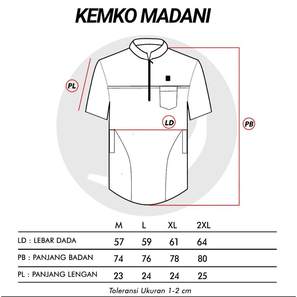 ROSAL KEMKO MADANI Baju Kemeja Koko Lengan Pendek - Kurta Pakistan