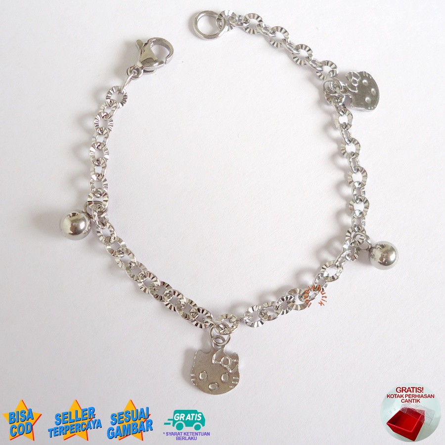 Lovelybutik Gelang Anak Titanium Gelang Tangan Anak Perempuan Cutie Anak Bonus Kotak Perhiasan