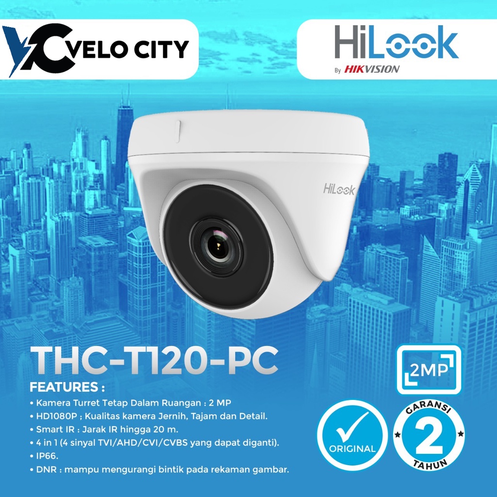 Cctv Camera Hilook Thc-T120-Pc 2.8Mm Camera White Cctv Original Garansi Resmi 2 Tahun