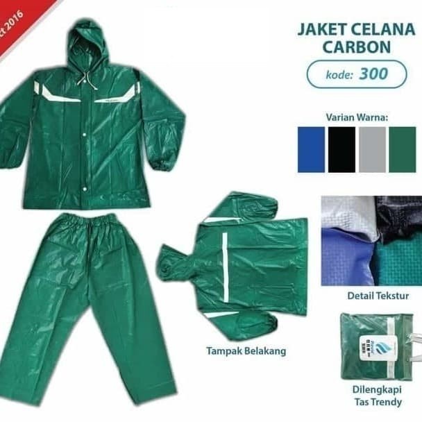 Jas Hujan Jaket Celana Carbon 300 Plevia