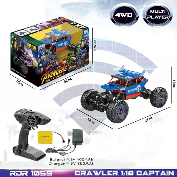 PROMO RDR1059 RC Rock Crawler Mainan Anak Mobil Remote Control RADAR