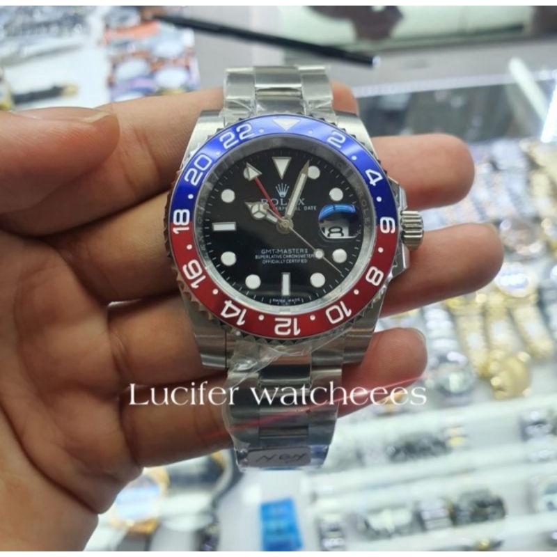 Jam Tangan Pria Rolex GMT Master II Pepsi Edition 116719BLNR Swiss Clone 1:1