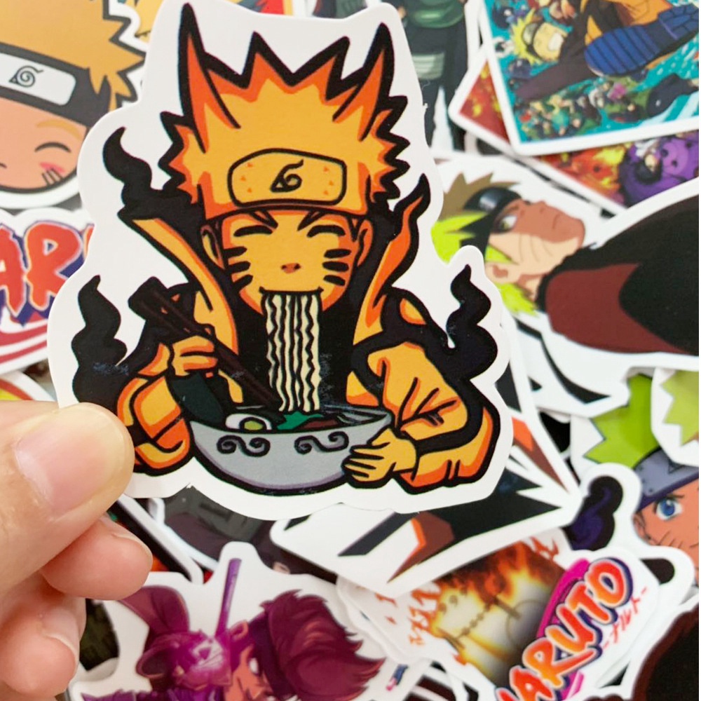 50pcs/set Naruto Sasuke Design Waterproof Stickers For Laptop/Skateboard Decoration